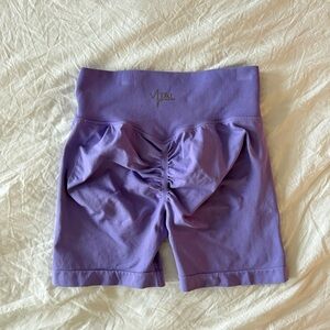 VITAL APPAREL HIGH WAISTED PURPLE GYM ACTIVEWEAR SHORTS SIZE SMALL WOMENS
